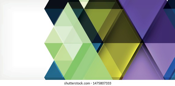 Abstract triangle pattern, colorful backdrop. Presentation template. Modern textured shape. Trendy modern style. Vector abstract geometric graphic design.