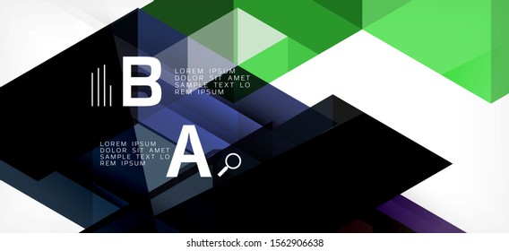 Abstract triangle pattern, colorful backdrop. Presentation template. Modern textured shape. Trendy modern style. Vector abstract geometric graphic design.