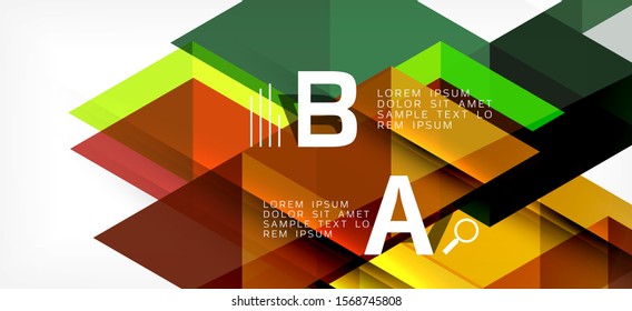 Abstract triangle pattern, colorful backdrop. Presentation template. Modern textured shape. Trendy modern style. Vector abstract geometric graphic design.