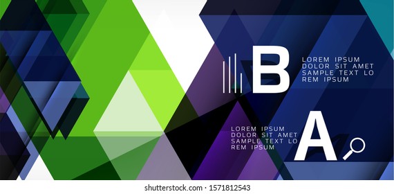 Abstract triangle pattern, colorful backdrop. Presentation template. Modern textured shape. Trendy modern style. Vector abstract geometric graphic design.