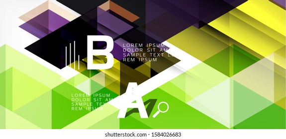 Abstract triangle pattern, colorful backdrop. Presentation template. Modern textured shape. Trendy modern style. Vector abstract geometric graphic design.