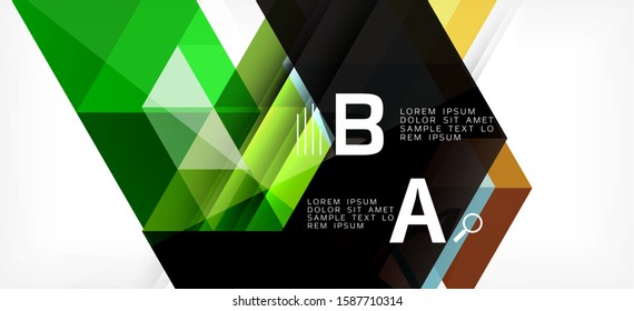 Abstract triangle pattern, colorful backdrop. Presentation template. Modern textured shape. Trendy modern style. Vector abstract geometric graphic design.