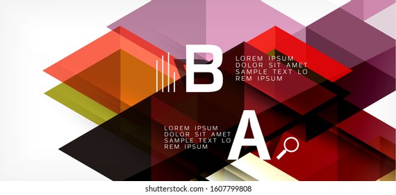 Abstract triangle pattern, colorful backdrop. Presentation template. Modern textured shape. Trendy modern style. Vector abstract geometric graphic design.