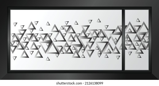 Abstract Triangle Pattern For Glass Graphics. Printed Glass Window Film.