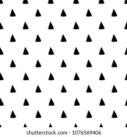 Abstract triangle pattern. Hand drawn. Seamless pattern. monochrome pattern for fabric, wallpapers, wrapping paper, cards and web backgrounds.
