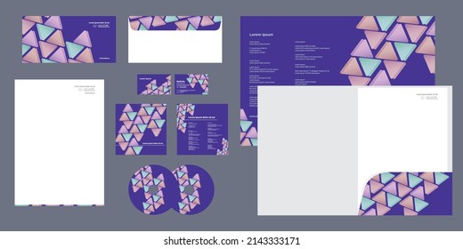 Abstract Triangle Pattern Modern Corporate Business Identity Stationery