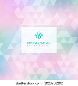 Abstract triangle pattern on pastels color background and texture. Geometric technology element. Vector illustration