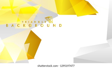 Abstract triangle pattern vector background with golden gradient, yellow gray. Vector EPS 10. Vector illustration
