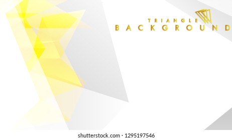 Abstract triangle pattern vector background with golden gradient, yellow gray. Vector EPS 10. Vector illustration