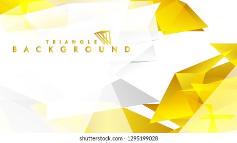 Abstract triangle pattern vector background with golden gradient, yellow gray. Vector EPS 10. Vector illustration