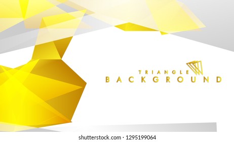 Abstract triangle pattern vector background with golden gradient, yellow gray. Vector EPS 10. Vector illustration