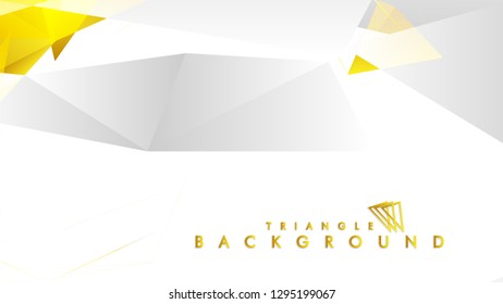Abstract triangle pattern vector background with golden gradient, yellow gray. Vector EPS 10. Vector illustration
