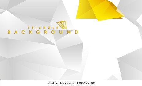 Abstract triangle pattern vector background with golden gradient, yellow gray. Vector EPS 10. Vector illustration