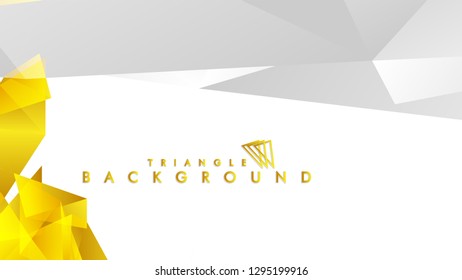 Abstract triangle pattern vector background with golden gradient, yellow gray. Vector EPS 10. Vector illustration