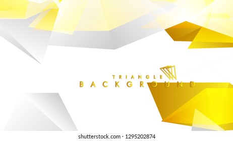 Abstract triangle pattern vector background with golden gradient, yellow gray. Vector EPS 10. Vector illustration