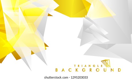 Abstract triangle pattern vector background with golden gradient, yellow gray. Vector EPS 10. Vector illustration