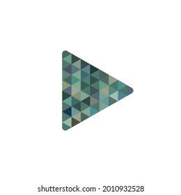 abstract triangle Play button icon. Video media player symbol. Vector illustration on white background 