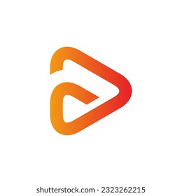 Abstract triangle play icon logo vector image