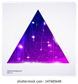 Abstract triangle with polka dot background 