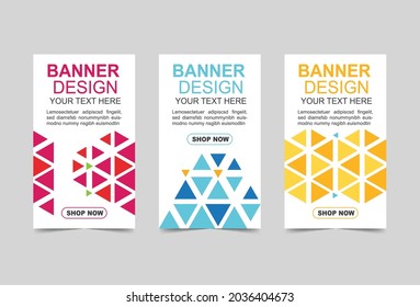 Abstract triangle polygon banner and brouchure design, Vector illustration design concept in flat style