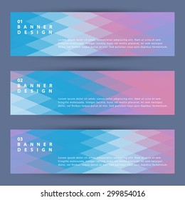 abstract triangle polygon banner vector set