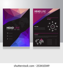 Abstract Triangle Polygon Business internet online communication Brochure Flyer design vector template