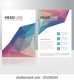 Abstract Triangle Polygon Science Education Brochure Flyer Design Vector Template