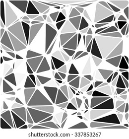 Abstract Triangle Polygonal Geometrical B&W Background, Vector Illustration EPS10. Geometric design frame for business presentations, flyers, banners, brochures leaflets, web. Black White tile pattern