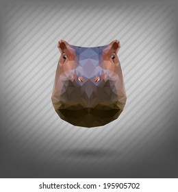 abstract triangle polygonal  hippopotamus