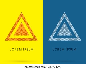 Abstract triangle, pyramid, designed using line geometric, graphic vector.