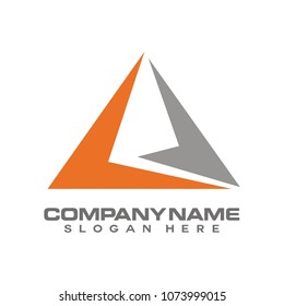 Abstract triangle, pyramid logo design template vector illustration