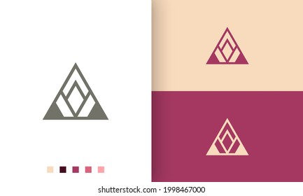 abstract triangle pyramid logo in simple and modern style