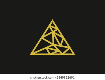 The abstract triangle pyramid logo symbol embodies modernity and complexity, intriguing audiences with its unique allure