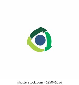 abstract triangle recycle logo icon logo
