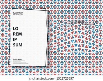Abstract triangle red blue pattern cover design background. You can use for ad, poster, artwork, template design. illustration vector eps10