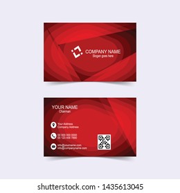 Abstract triangle red business card template. Vector illustration.