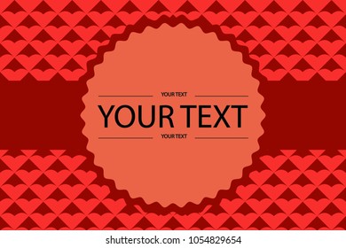 Abstract triangle red tone vector background and text box design, Fish scale, Dragon scales illustration,