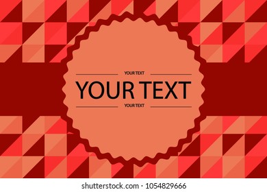 Abstract triangle red tone vector background and text box design, illustration,