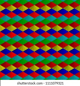 Abstract triangle and rhombus pattern seamless colorful background vector.