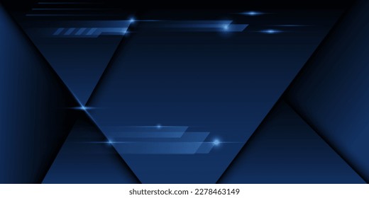 abstract triangle science futuristic technology concept. of light  rays stripes light over dark blue background