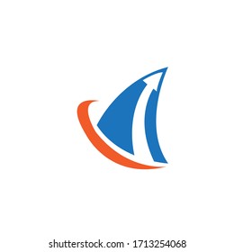 Abstract triangle sea waves logo vector