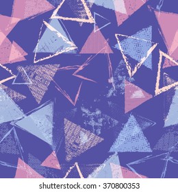 Abstract Triangle Seamless Pattern. texture with grunge shapes.striped repeating wallpaper.poster with geometric Elements.