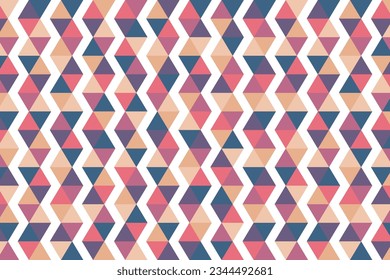 Abstract triangle seamless pattern. Wave geometric pattern in retro warm color.