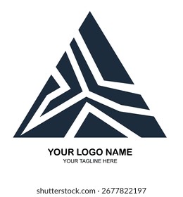 Abstract triangle shape displays a modern, geometric pattern on a white surface, creating a clean and minimalist aesthetic.