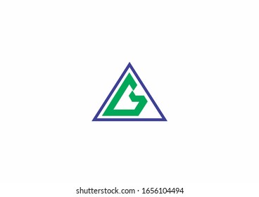 Abstract triangle shape. Letter G concept logo design