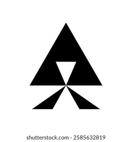 Abstract triangle shape logo design, geometric logo negative space illustration