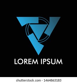 abstract triangle shape logo icon  