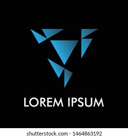 abstract triangle shape logo icon  