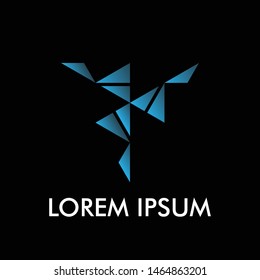 abstract triangle shape logo icon  