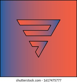 Abstract triangle shape logo on colors gradient